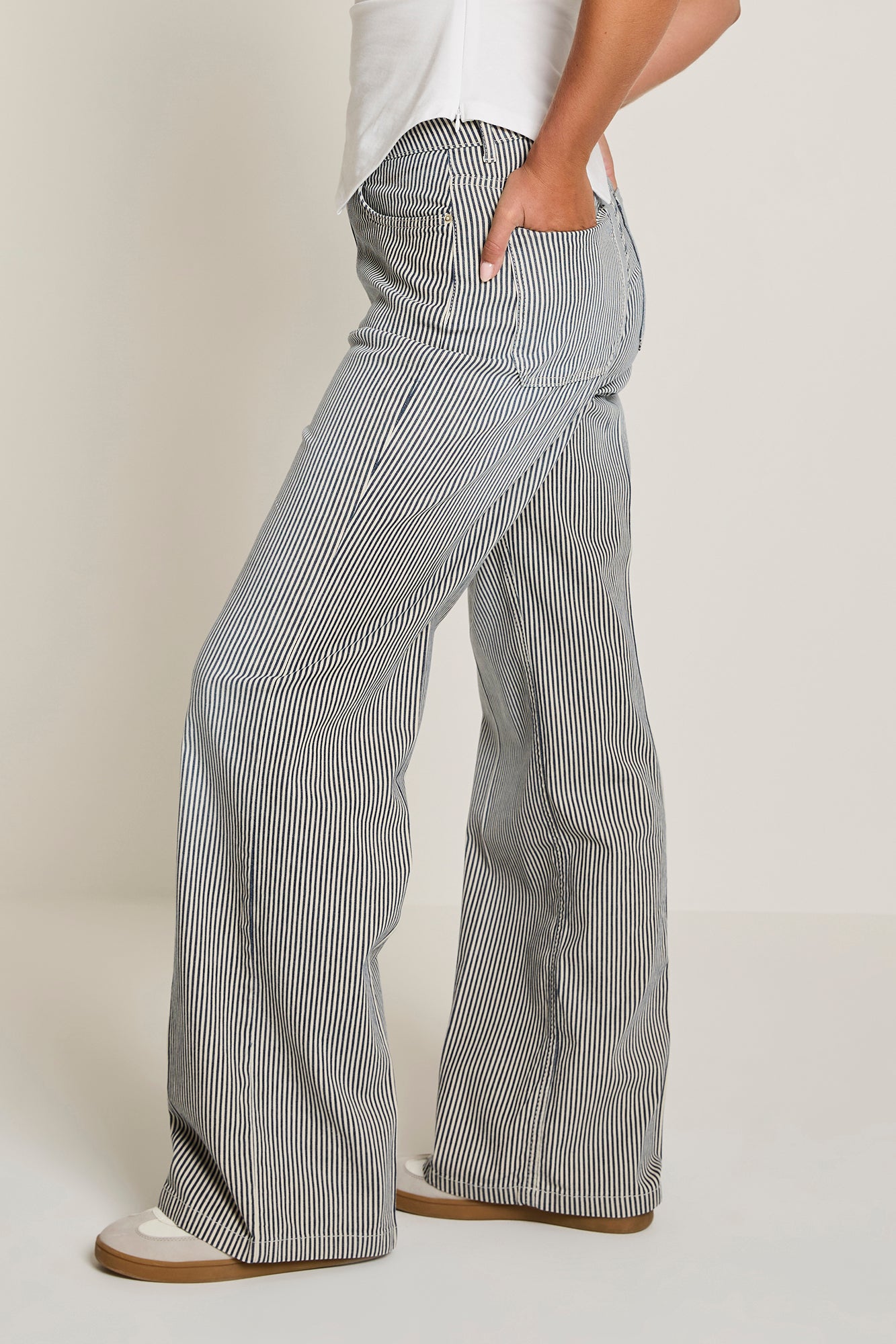 Mira Stripe Jeans - Navy