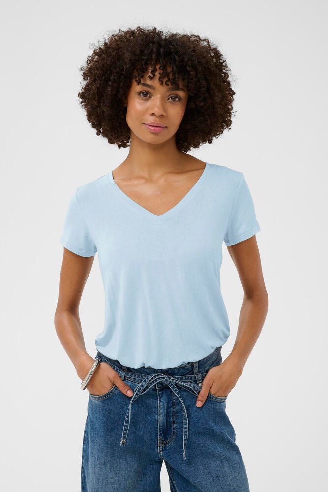 Poppy V-neck T-Shirt - Blue