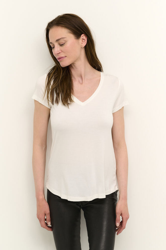 Poppy V-neck T-Shirt - White