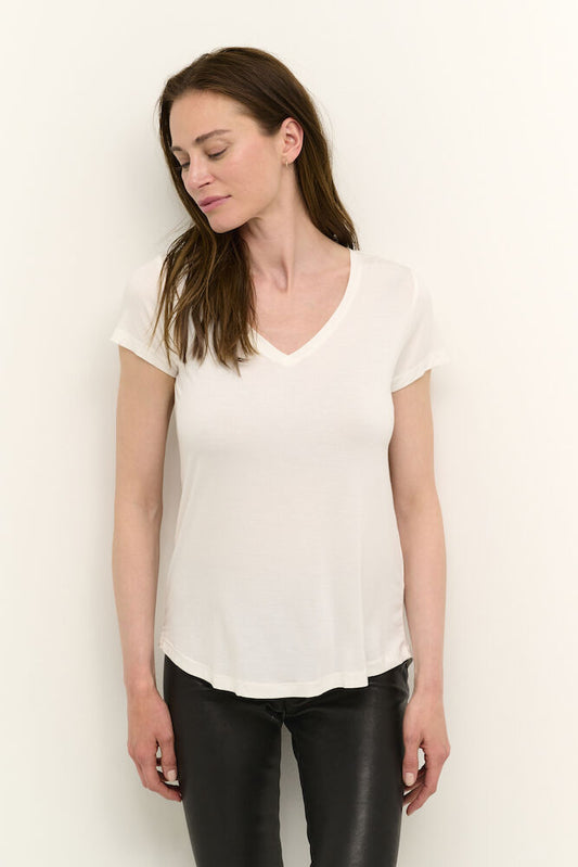 Poppy V-neck T-Shirt - White