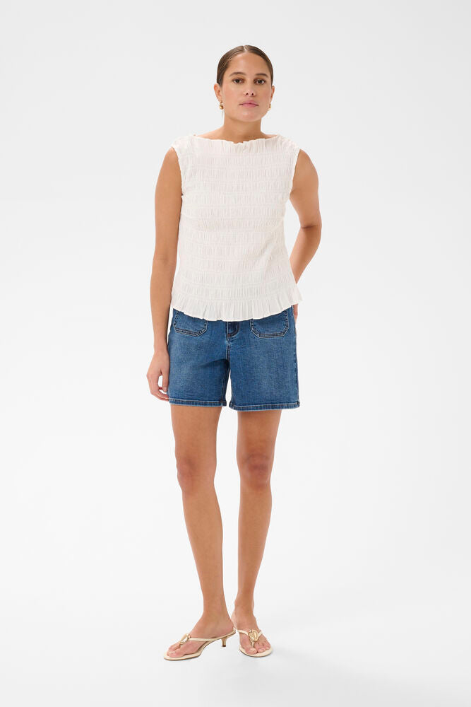 Bethany Smock Top - White