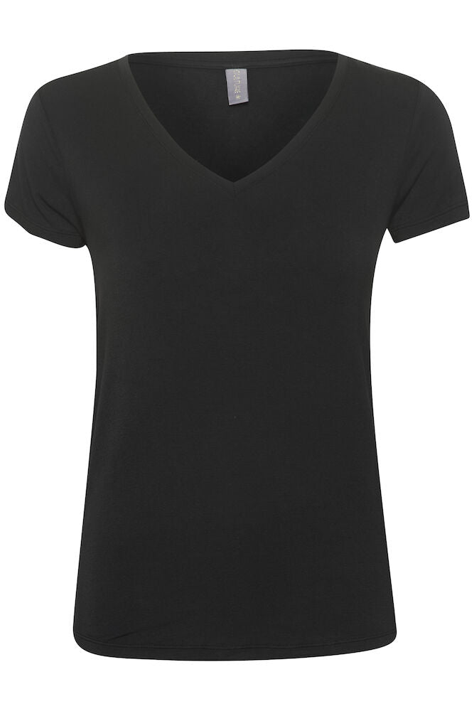 Poppy V-neck T-Shirt - Black