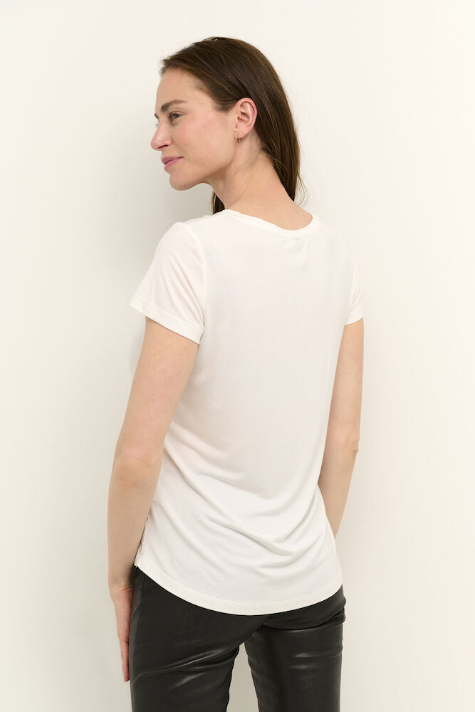 Poppy V-neck T-Shirt - White