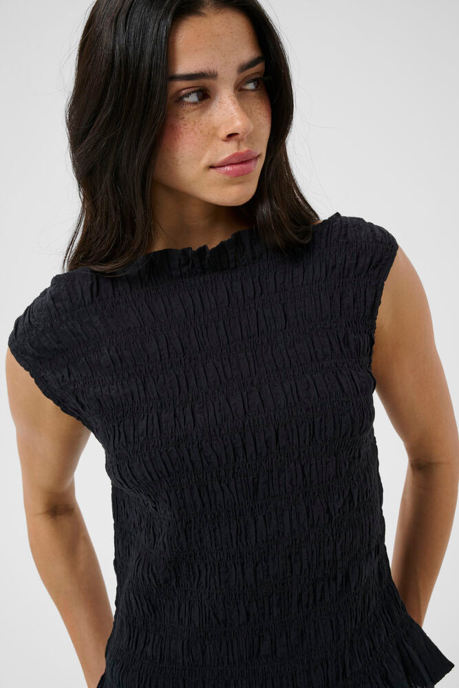 Bethany Smock Top - Black