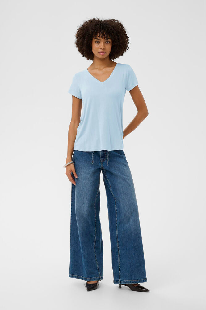 Poppy V-neck T-Shirt - Blue