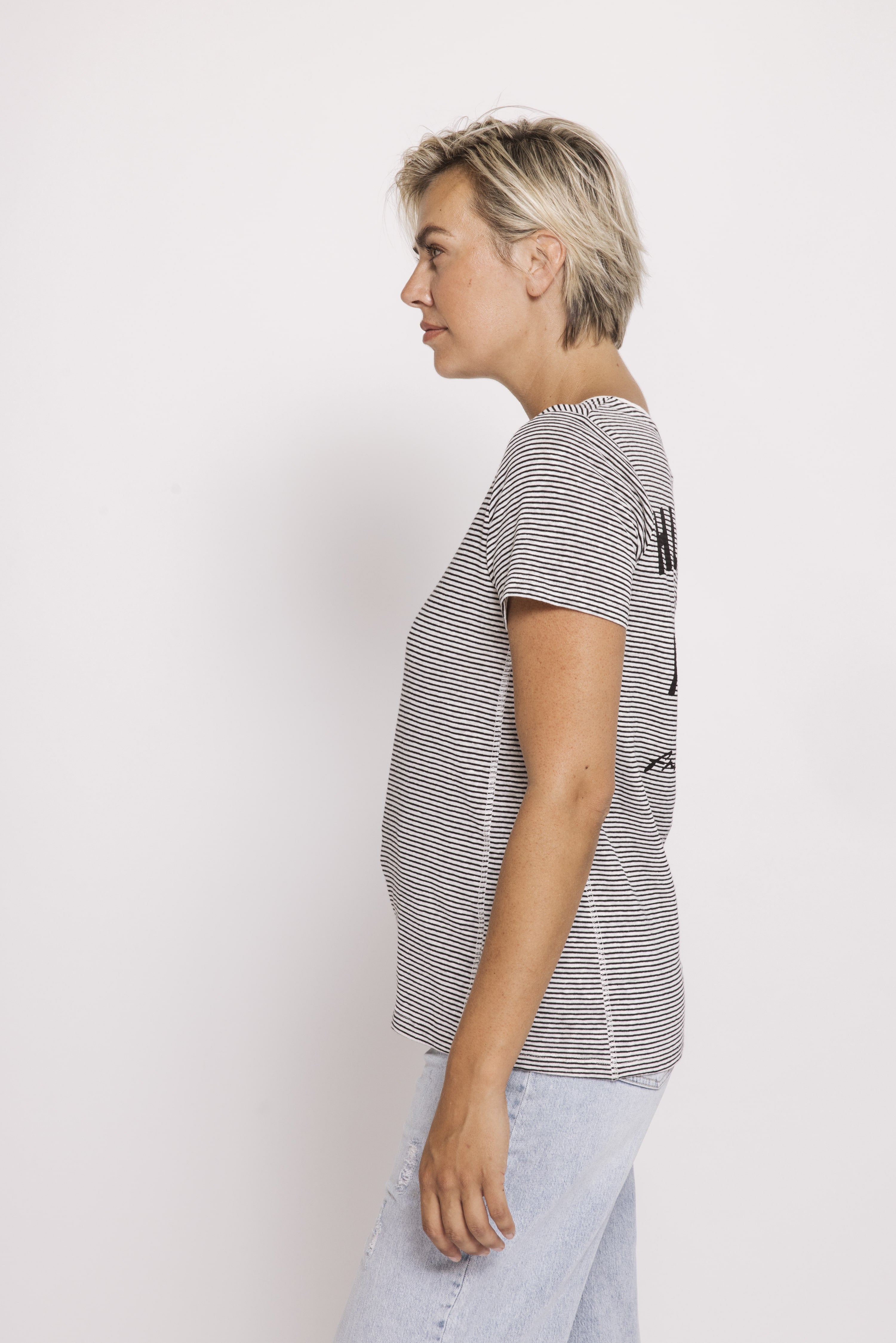 Sinah Stripe T-Shirt - Black