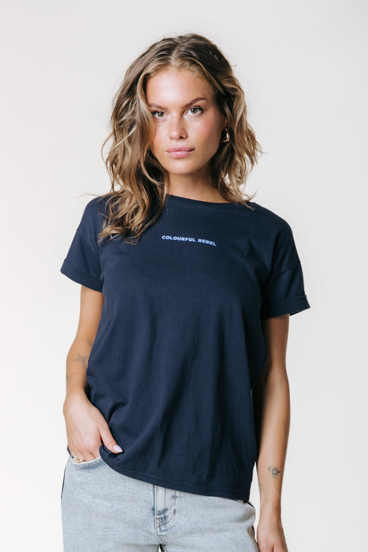 Uni Logo Boxy Tee - Navy
