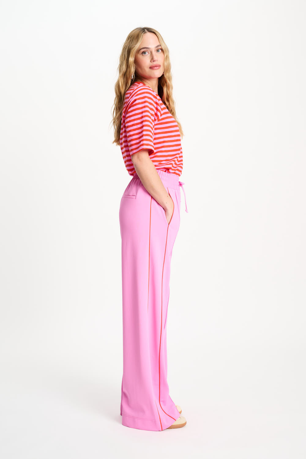 Colourblock Cheering Pink Trackpants