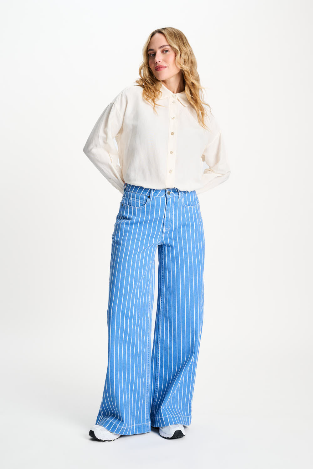 Denim Stripes Blue Jeans