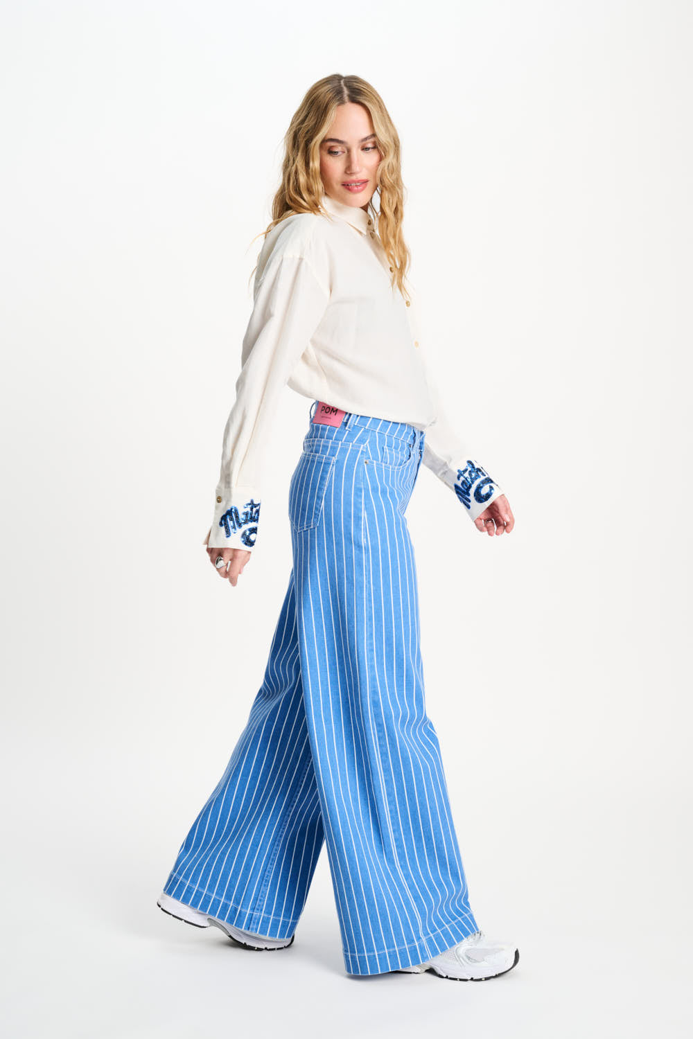 Denim Stripes Blue Jeans