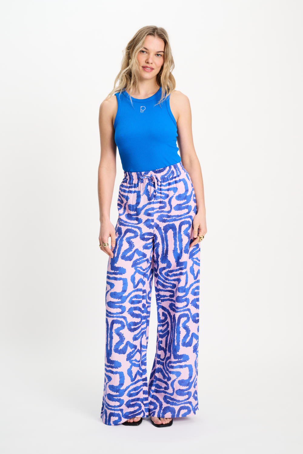 Waves Pink Linen Pants
