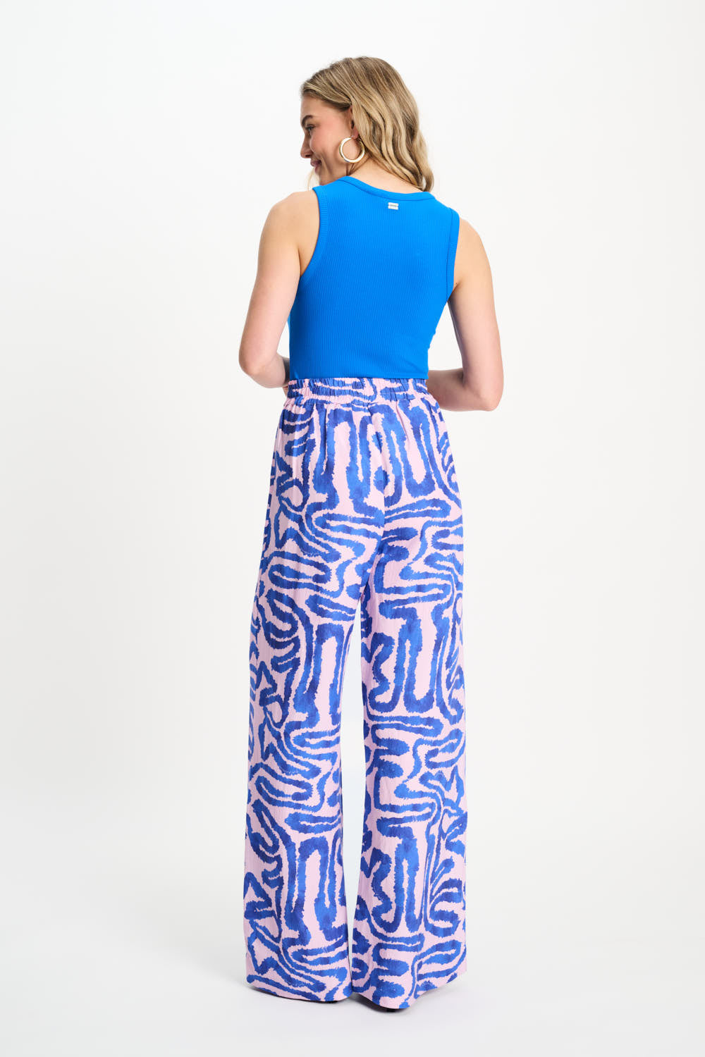 Waves Pink Linen Pants