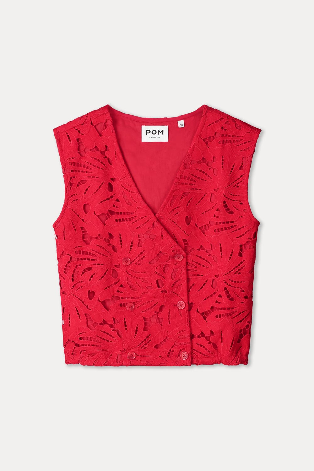 Lace Bloom Red Top