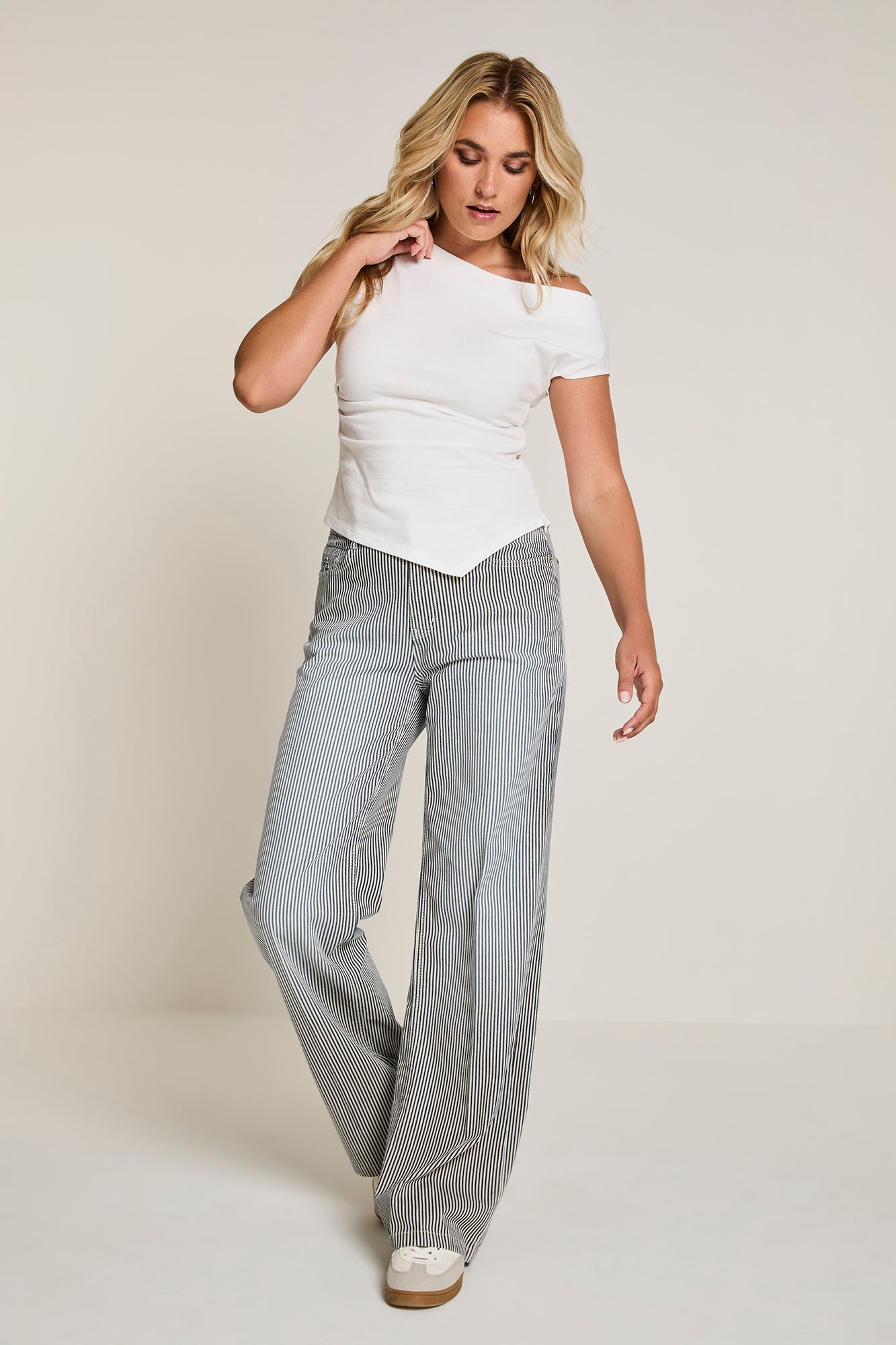 Mira Stripe Jeans - Navy