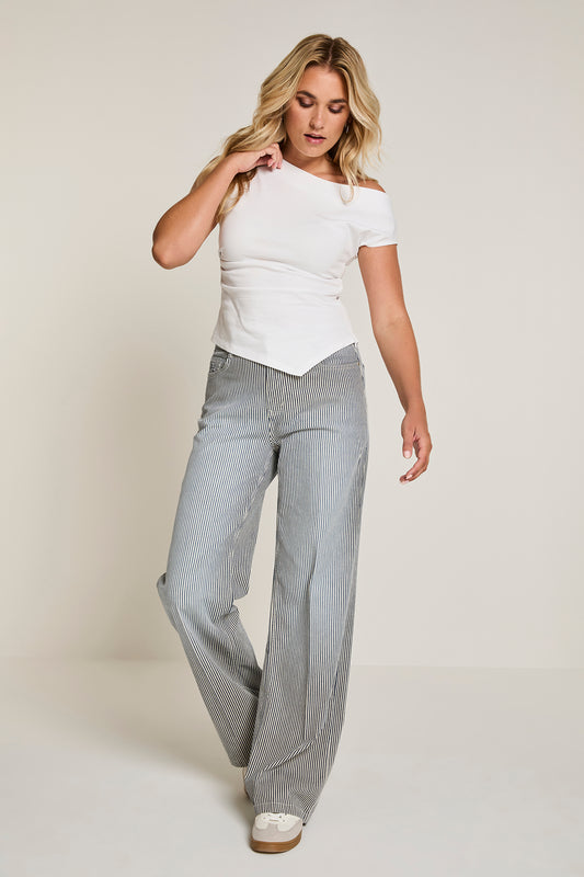 Mira Stripe Jeans - Navy